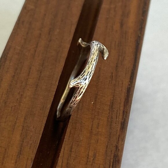 Sterling Silver 925 Dainty Minimalist Figural Branch Coral Band Ring Sz 5.5 - Picture 15 of 15